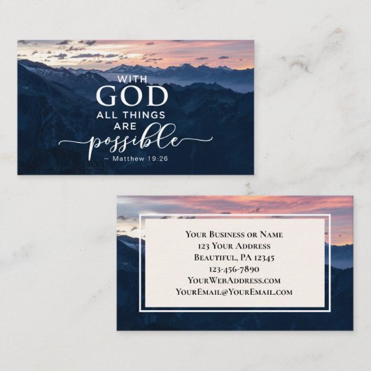 Matthew 19:26 Mit Gott ist alles möglich Visitenkarte (Vorne/Hinten)