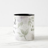 Matthew 19:26 Moderne Schwarz Rosa Grüne Blüte Zweifarbige Tasse (Mittel)