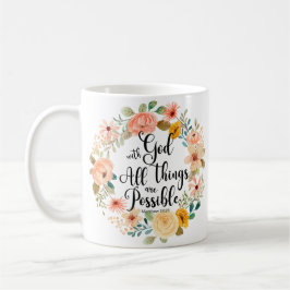Matthew 19:26 Möglich mit Gottes Schrift Bloral Kaffeetasse