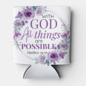 Matthew 19:26 Possible with God Purple Floral Dosenkühler (Vorderseite)