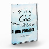 Matthew 19:26 Typografie-Design Fotoblock (Links)