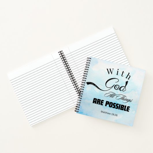 Matthew 19:26 Typografie-Design Notizblock (Innenseite)