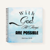 Matthew 19:26 Typografie-Design Notizblock (Vorderseite)