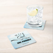 Matthew 19:26 Typografie-Design Rechteckiger Pappuntersetzer (Vor Ort)