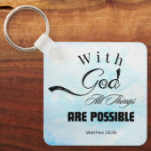 Matthew 19:26 Typografie-Design Schlüsselanhänger (Vorderseite)
