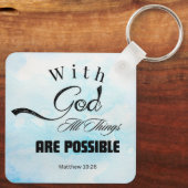 Matthew 19:26 Typografie-Design Schlüsselanhänger (Rückseite)