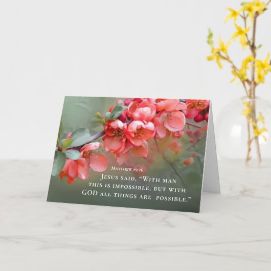 Matthew 19:26 With GOD All Things are are Möglichk Karte (Gelbe Blume)