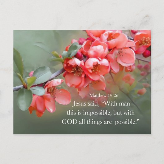 Matthew 19:26 With GOD All Things are are Möglichk Postkarte (Vorderseite)