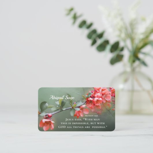 Matthew 19:26 With GOD All Things are are Möglichk Visitenkarte (Stehend Vorderseite)