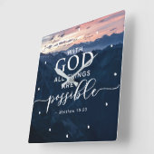 Matthew 19:26 With God All Things are Possible Quadratische Wanduhr (Winkel)