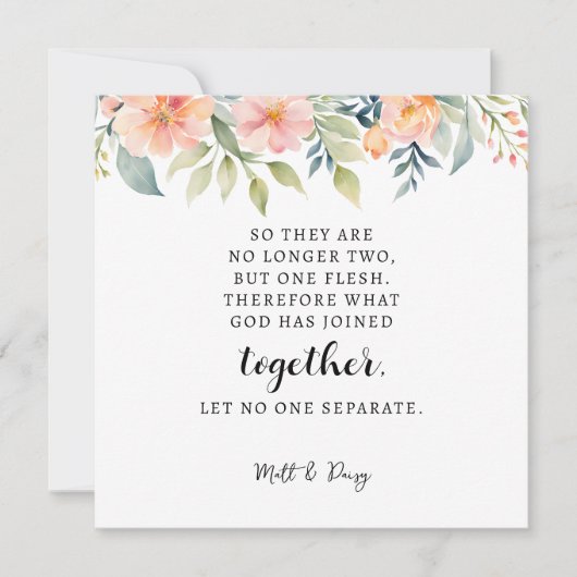 Matthew 19:6, Heiratsbibliotheken Karte (Vorderseite)