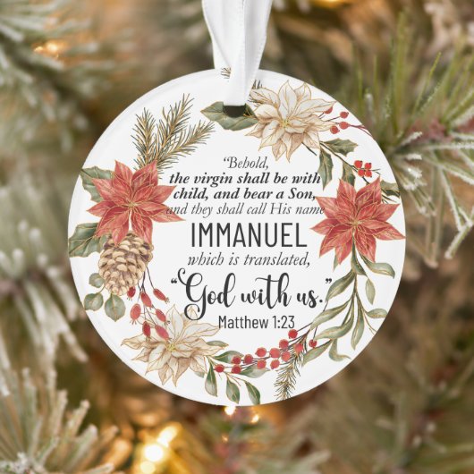 Matthew 1:23 Immanuel Gott mit uns Weihnachten Ornament (Baum)