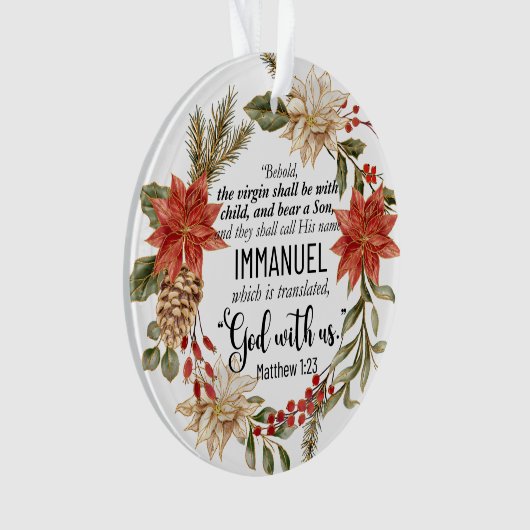 Matthew 1:23 Immanuel Gott mit uns Weihnachten Ornament (Vorderseite)