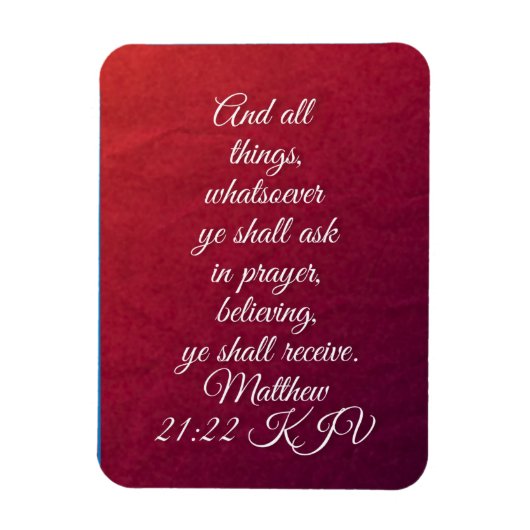 Matthew 21:22 KJV Bibelverse Magnet (Vertikal)