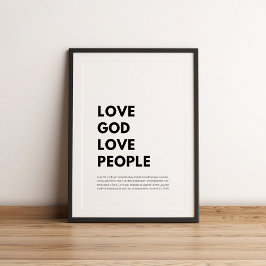 Matthew 22:37-40 Liebe Gott Liebe Menschen Poster