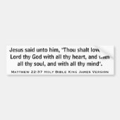 Matthew-22:37 heilige Bibel-König James Version Autoaufkleber (Vorne)
