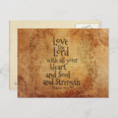 Matthew 22:37 Liebe der Herr mit deinem ganzen Her Postkarte (Vorne/Hinten)