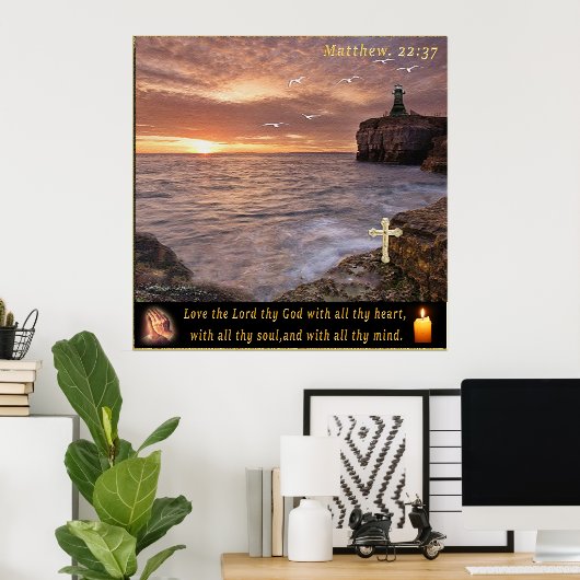 Matthew 22:37 Poster (Heimbüro)