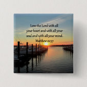 MATTHEW 22:37 SUNRISE SCRIPTURE VERSE DESIGN BUTTON (Vorderseite)