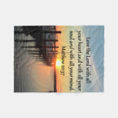 MATTHEW 22:37 SUNRISE SCRIPTURE VERSE DESIGN FLEECEDECKE (Vorderseite (Horizontal))