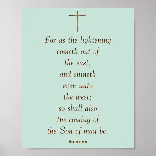 MATTHEW 24:27 „Denn wie der Blitz kommt…“ Poster (Vorne)