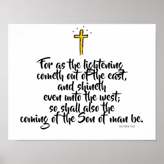 MATTHEW 24:27 "Denn wie der Blitz kommt.." Poster (Vorne)