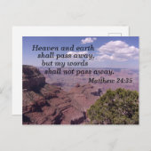 Matthew 24:35 Himmel und Erde werden vergehen Postkarte (Vorne/Hinten)