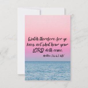 Matthew 24:42 KJV Bible Verse Pic Flat Greeting Karte