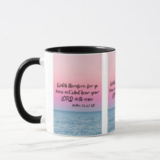 Matthew 24:42 KJV Bible Verse Pic Zwei-Tonen-Tasse Tasse (Links)