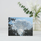 Matthew 25:13 Achten Sie deshalb, denn ihr wisst j Postkarte (Stehend Vorderseite)