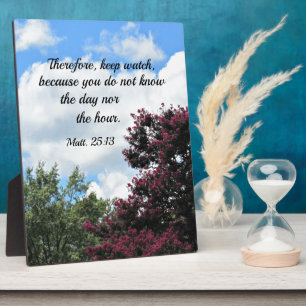 Matthew 25:13 Darum behalt die Uhr, weil du Fotoplatte