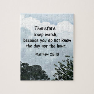 Matthew 25:13 Darum behalt die Uhr, weil du Puzzle