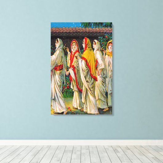 Matthew 25:1-13 Die dumme und weise Jungfrau Leinw Leinwanddruck (Insitu (Holzboden))