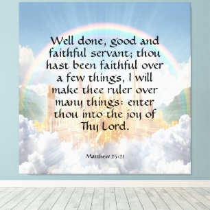 Matthew 25:21 leinwanddruck