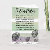 Matthew 25:21 Wertschätzung für Pastor Dankeskarte (Vorderseite)