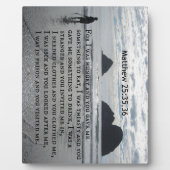 Matthew 25:35,36 Denn ich war hungrig und du hast Fotoplatte (Vorderseite)