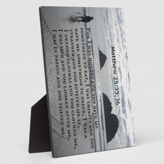 Matthew 25:35,36 Denn ich war hungrig und du hast Fotoplatte (Seite)