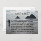 Matthew 25:35,36 Denn ich war hungrig und du hast  Postkarte (Vorne/Hinten)