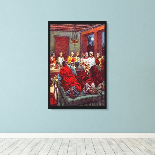 Matthew 26:17-25 Die letzte Pessach-Leinwand Leinwanddruck (Insitu (Holzboden))