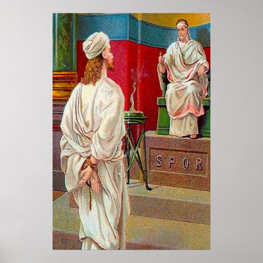 Matthew 27:11-26 Pilate Questions Jesus Poster (Vorne)