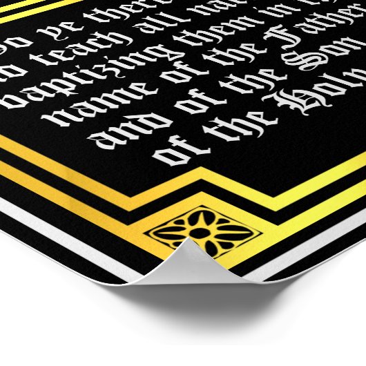 Matthew 28 19 Anführungszeichen für neue Tests Poster (Ecke)