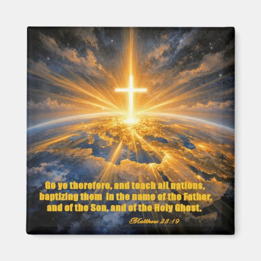 Matthew 28:19 Christian Fridge Magnet (Vorne)