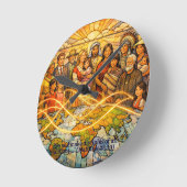 Matthew 28:19 Stained‑Glass Discipleship Clock Runde Wanduhr (Winkel)
