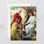 Matthew 28:1-7 Er ist nicht hier, ist er aufgewach Postkarte (Vorne/Hinten)