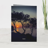 Matthew 28:20 Ich bin bei dir immer goldener Sonne Karte (Rückseite)