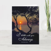 Matthew 28:20 Ich bin bei dir immer goldener Sonne Karte (Vorderseite)