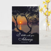 Matthew 28:20 Ich bin bei dir immer goldener Sonne Karte (Gelbe Blume)