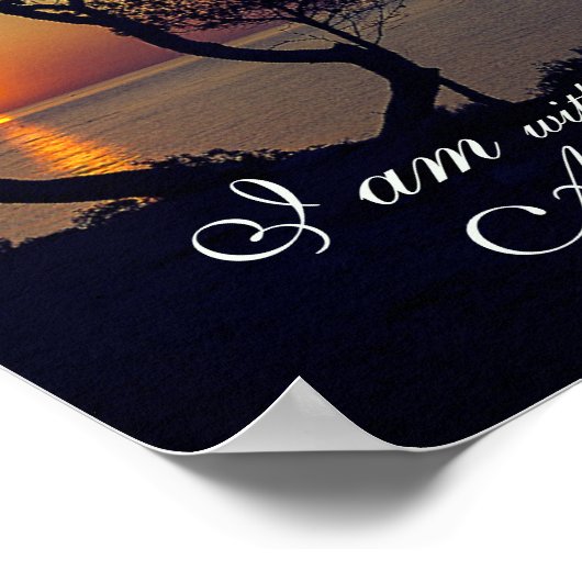 Matthew 28:20 Ich bin bei dir immer goldener Sonne Poster (Ecke)