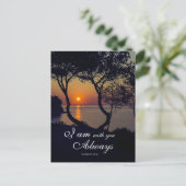 Matthew 28:20 Ich bin bei dir immer goldener Sonne Postkarte (Stehend Vorderseite)