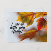 Matthew 28 20 Ich bin immer bei Ihnen Herbstlaub Postkarte (Vorne/Hinten)